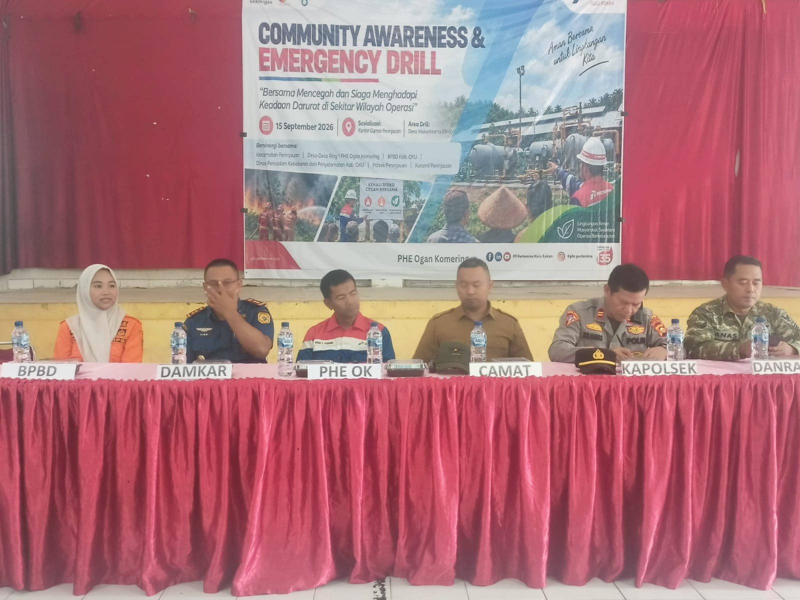 Kapolsek Peninjauan Hadiri Community Awareness & Emergency Drill, Tingkatkan Kesiapsiagaan Hadapi Karhutla