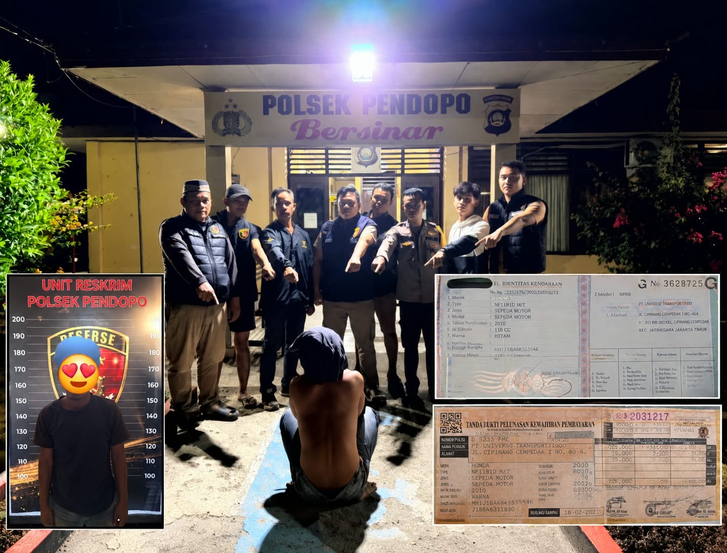 POLSEK PENDOPO UNGKAP KASUS PENGGELAPAN SEPEDA MOTOR, SEORANG PRIA DIAMANKAN