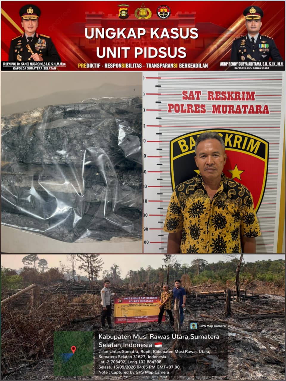 Buka Lahan dengan Cara Dibakar, Pria 63 Tahun di Muratara Jadi Tersangka Karhutla