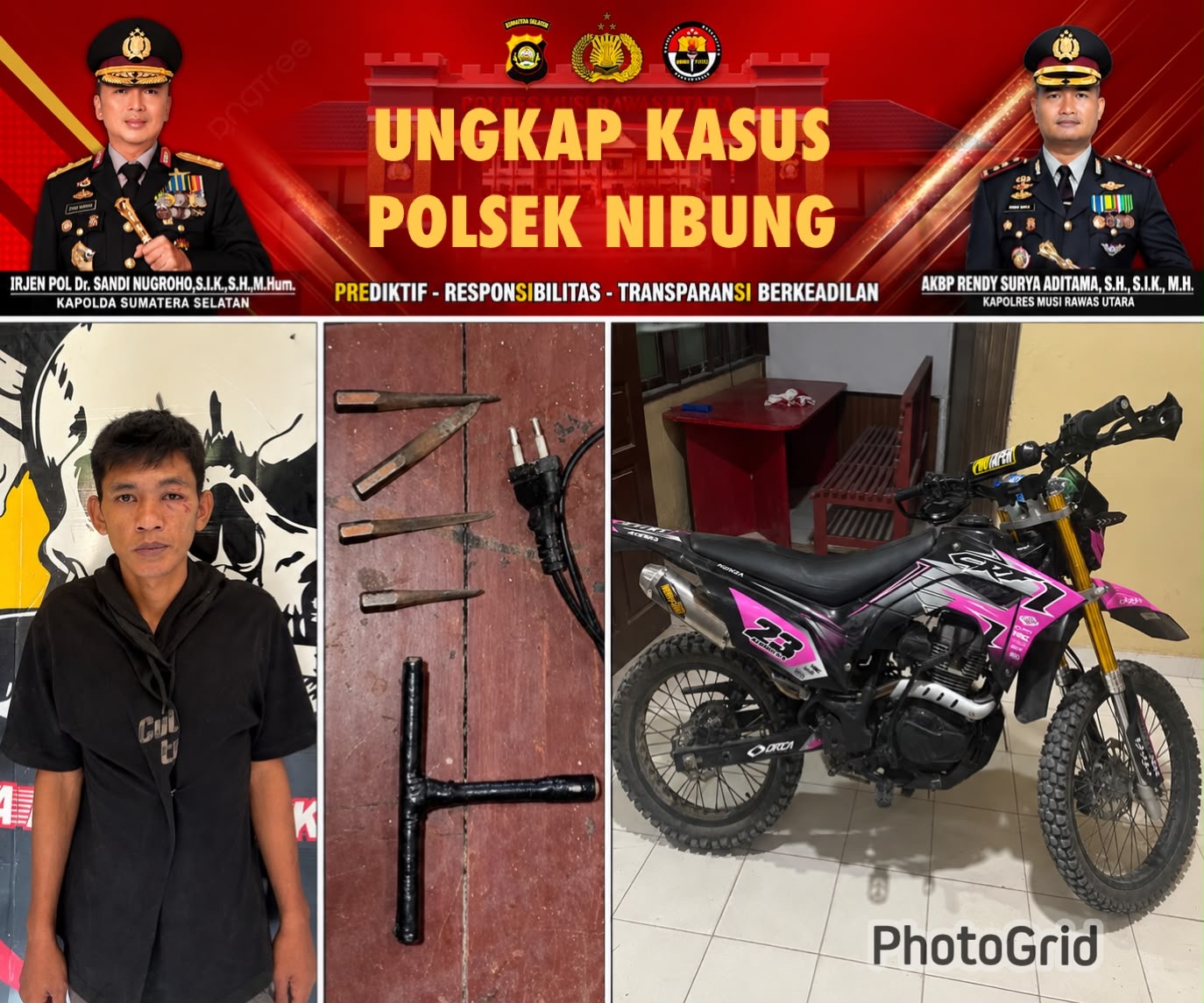 Polsek Nibung Ungkap Kasus Curat, Motor Custom Milik Korban Berhasil Ditemukan