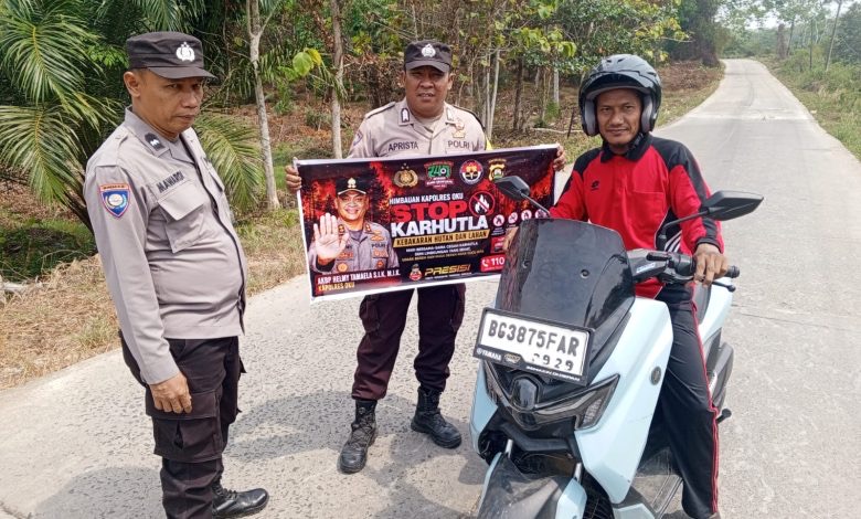 Polsek Sinar Peninjauan Laksanakan Imbauan Kapolres OKU Terkait Stop Karhutla