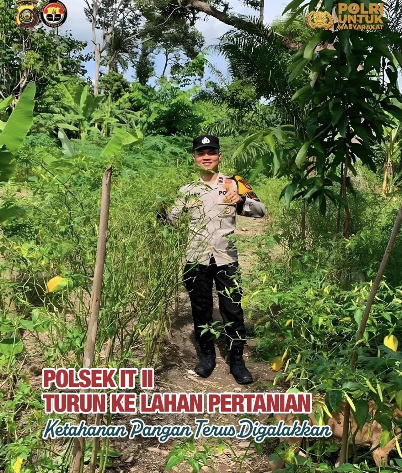 Pemanfaatan Lahan Produktif Jadi Komitmen Polsek IT II Dukung Swasembada Pangan