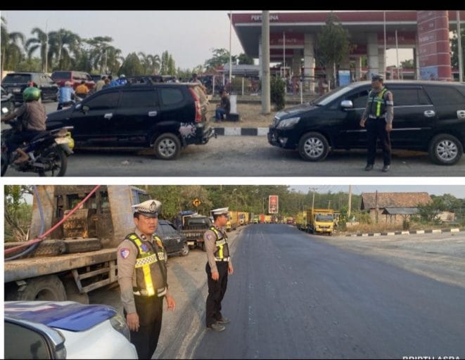 BBM Boleh Antre, Jalan Jangan Terganggu Satlantas OKU Timur Pantau SPBU Kota Baru