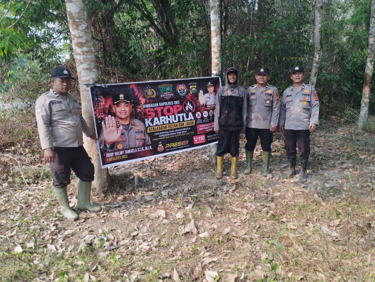 Cegah Karhutlah, Polsek Sinar Peninjauan Sosialisasikan Larangan Membakar Lahan dan Kebun