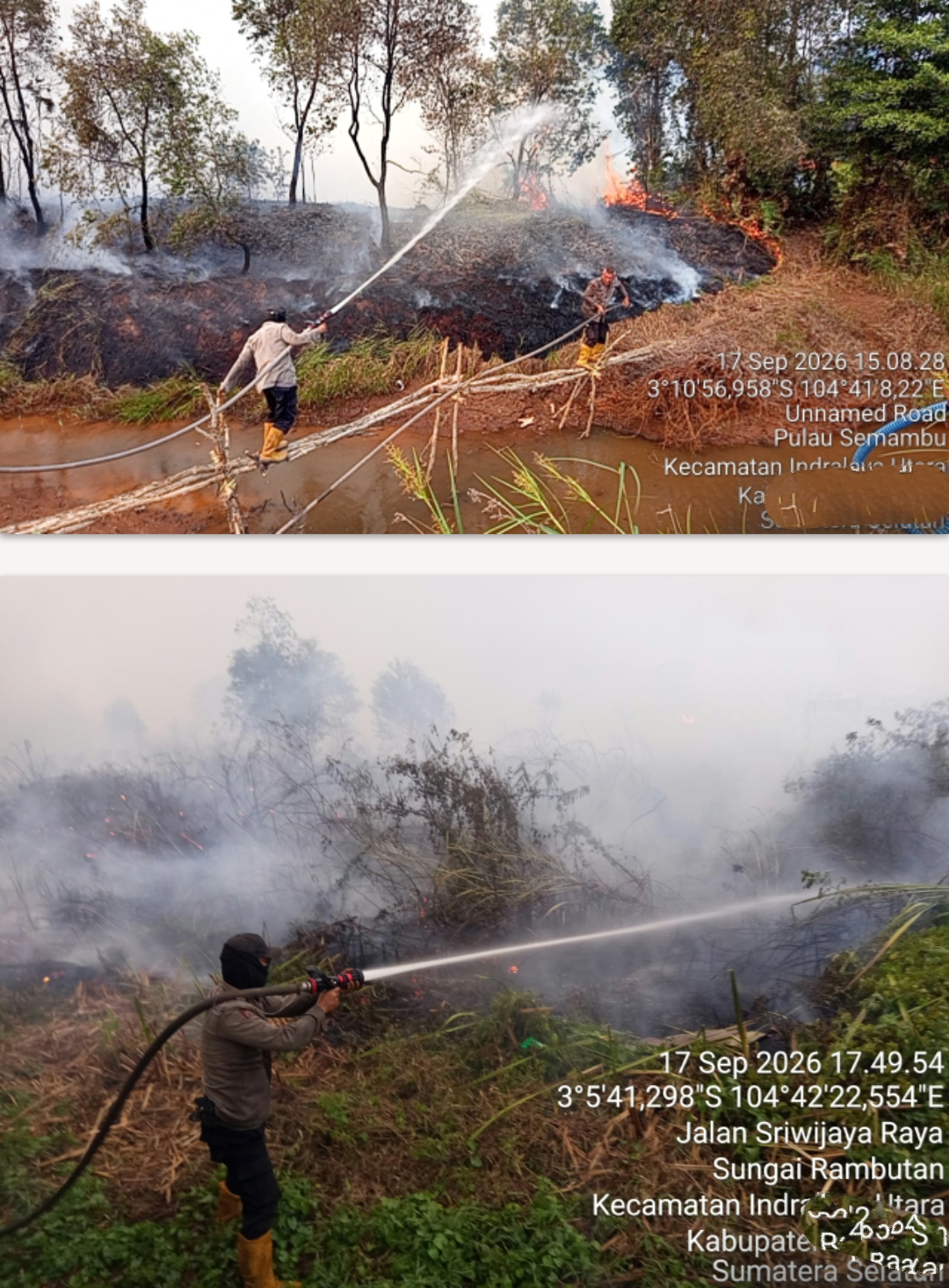 Tim Gabungan Dinginkan 10 Hektare Lahan Karhutla di Sungai Rambutan