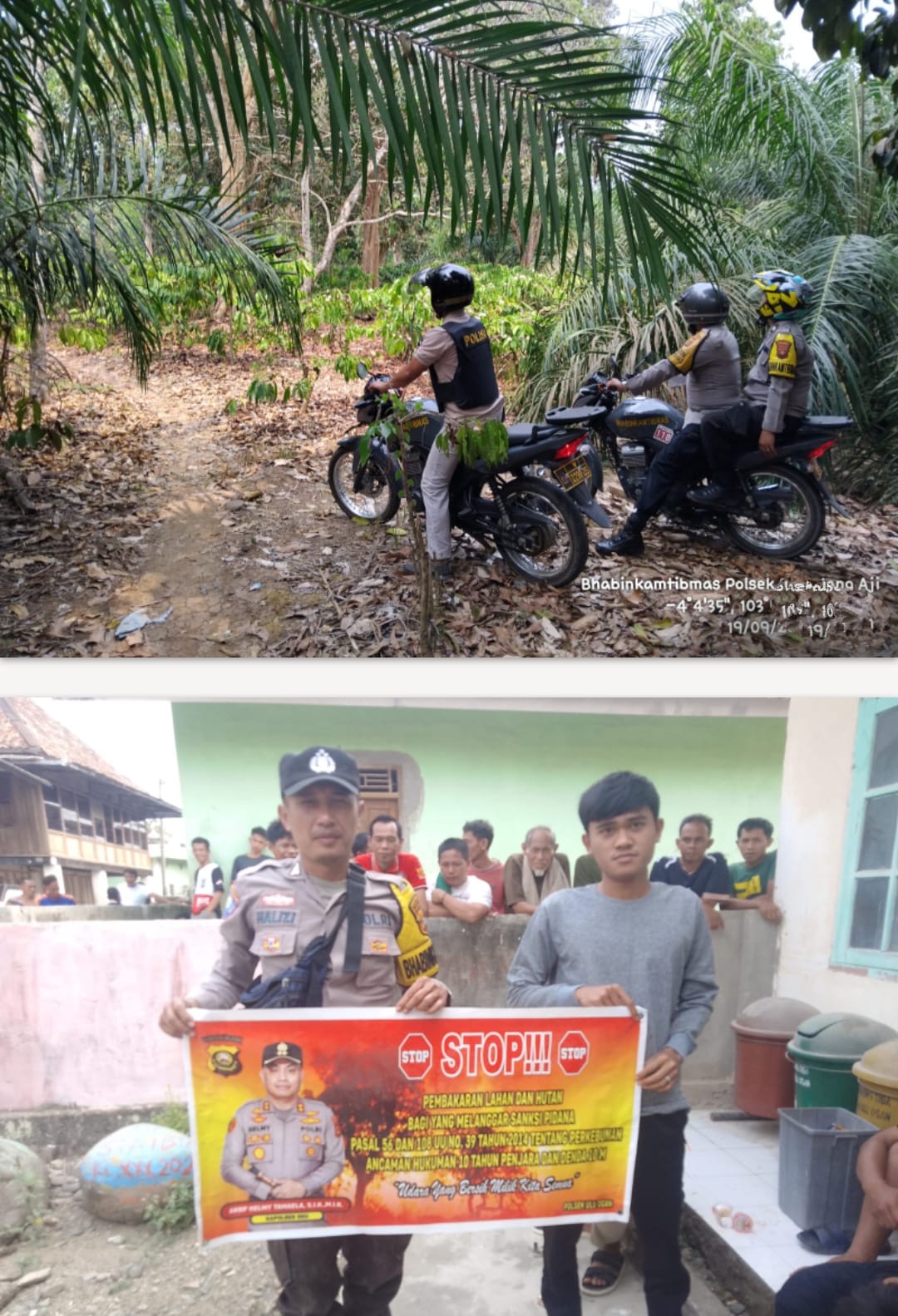 Cegah Karhutla, Polsek Ulu Ogan Gelar Patroli di Desa Gunung Tiga