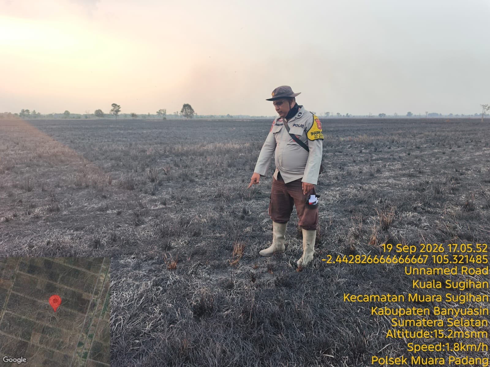 Ground Check Hotspot di Timbul Jaya, Polisi Temukan Lahan Terbakar Sekitar 1 Hektare