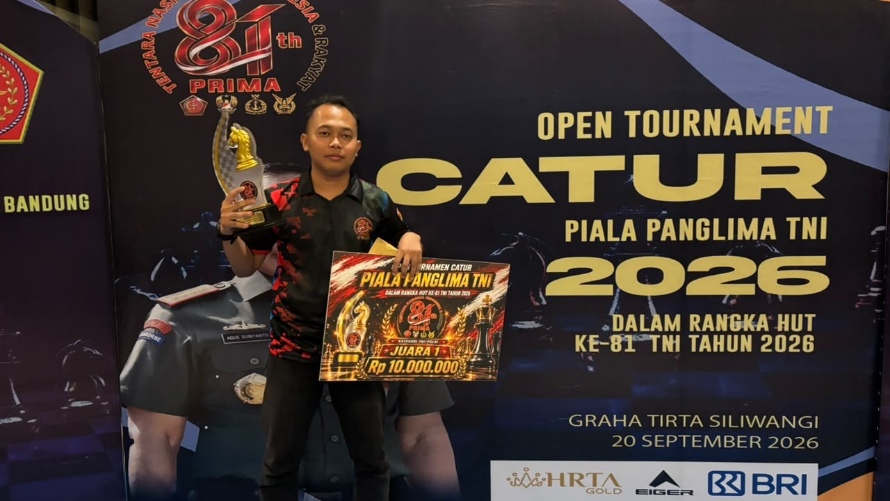 **Personel Polres Lahat Raih Medali Emas Kejurnas Catur Open Piala Panglima TNI 2026**
