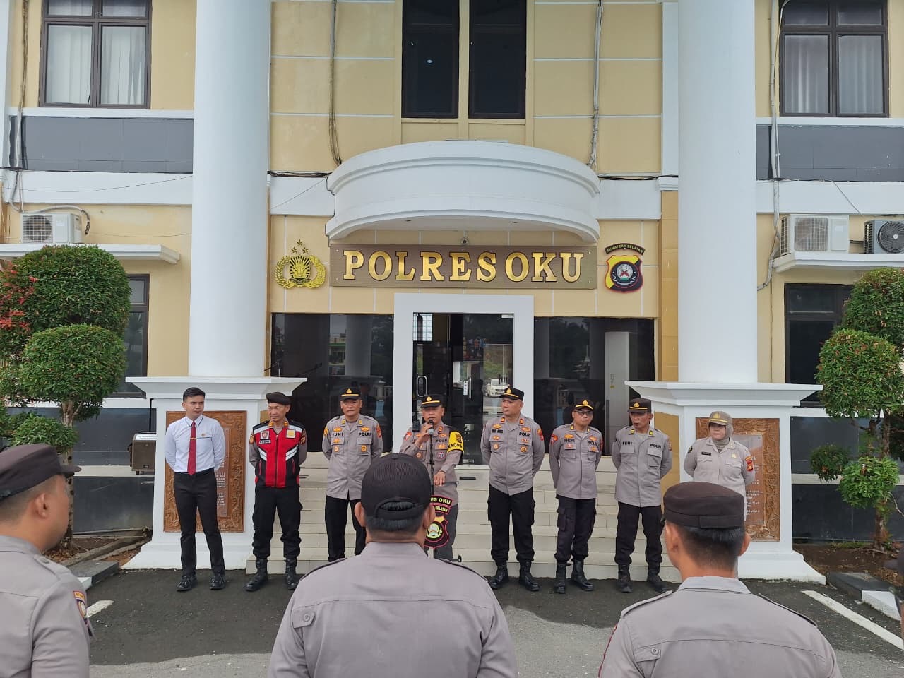 Apel Operasi Aman Nusa II Karhutlah, Kabag Ops Polres OKU Berikan Penekanan kepada Personel