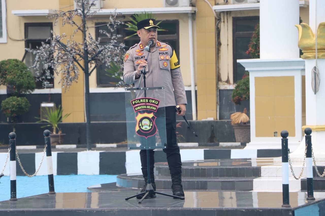 Pimpin Apel Pagi, Kapolres OKU Ingatkan Personel Waspadai Potensi Cuaca Ekstrem
