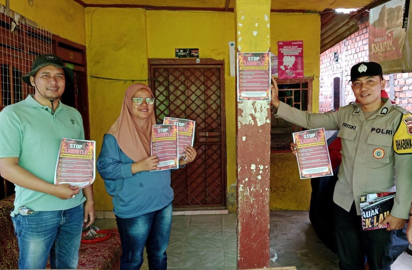 Polsek Lahat Bersama MPA Edukasi Warga Kota Negara Cegah Karhutla