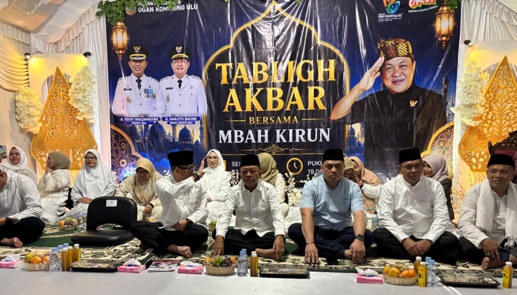 Kapolres OKU dan Forkopimda Hadiri Tabligh Akbar, Personel Polsek Lubuk Raja Lakukan Pengamanan