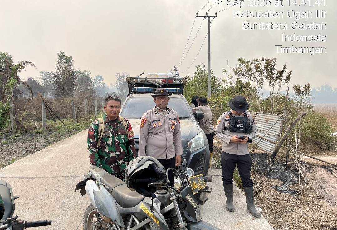 Antisipasi Karhutla, Polsek Indralaya Bersama TNI dan Pemerintah Perkuat Pengawasan Wilayah
