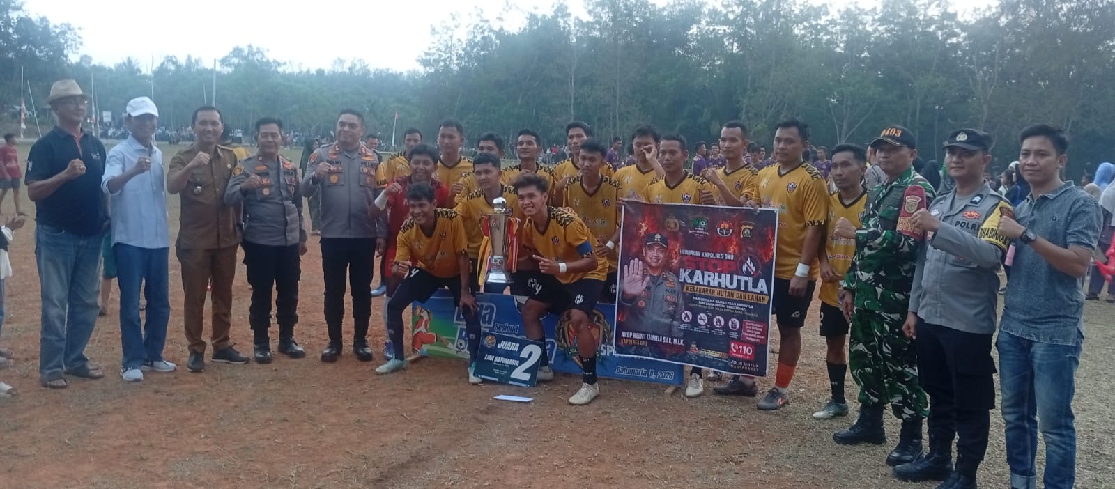 Kapolres Oku Hadiri Final Turnamen Sepak Bola HUT ke-81 RI di Desa Batumarta II Berlangsung Aman dan Kondusif