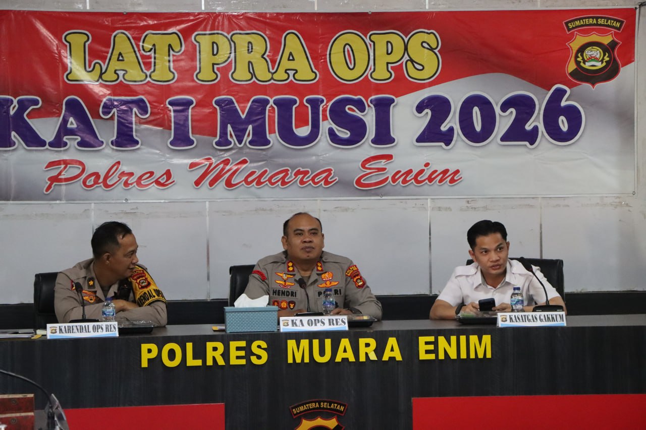 Polres Muara Enim Matangkan Operasi Sikat I Musi 2026, Sasar 3C dan Premanisme