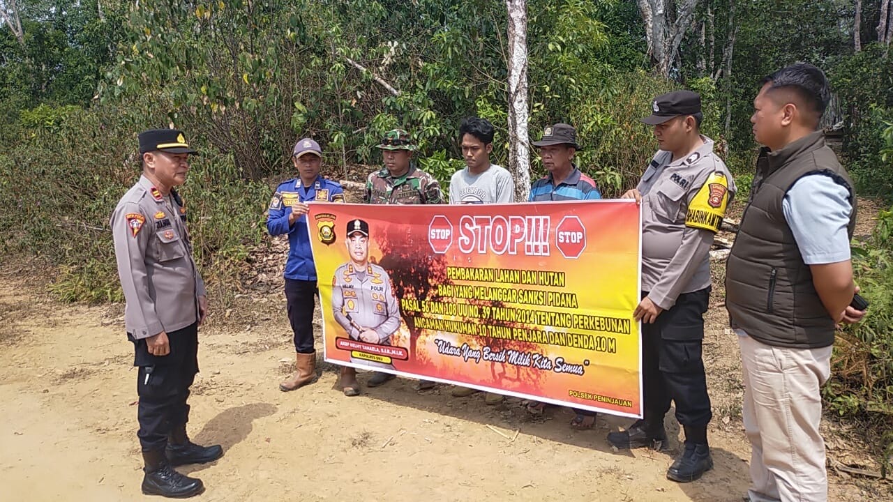 Cegah Karhutla, Polsek Peninjauan Intensifkan Patroli dan Mitigasi