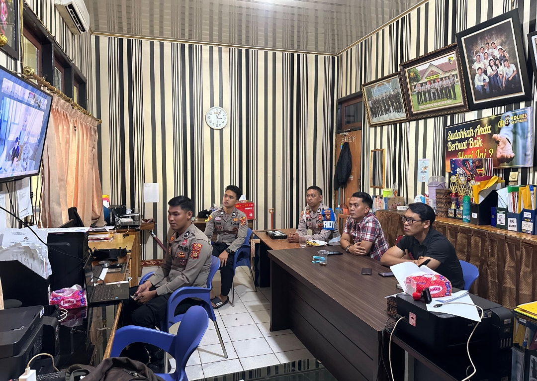 POLRES OKU TIMUR IKUTI ZOOM ANEV OPERASI SIKAT I MUSI 2026 POLDA SUMSEL