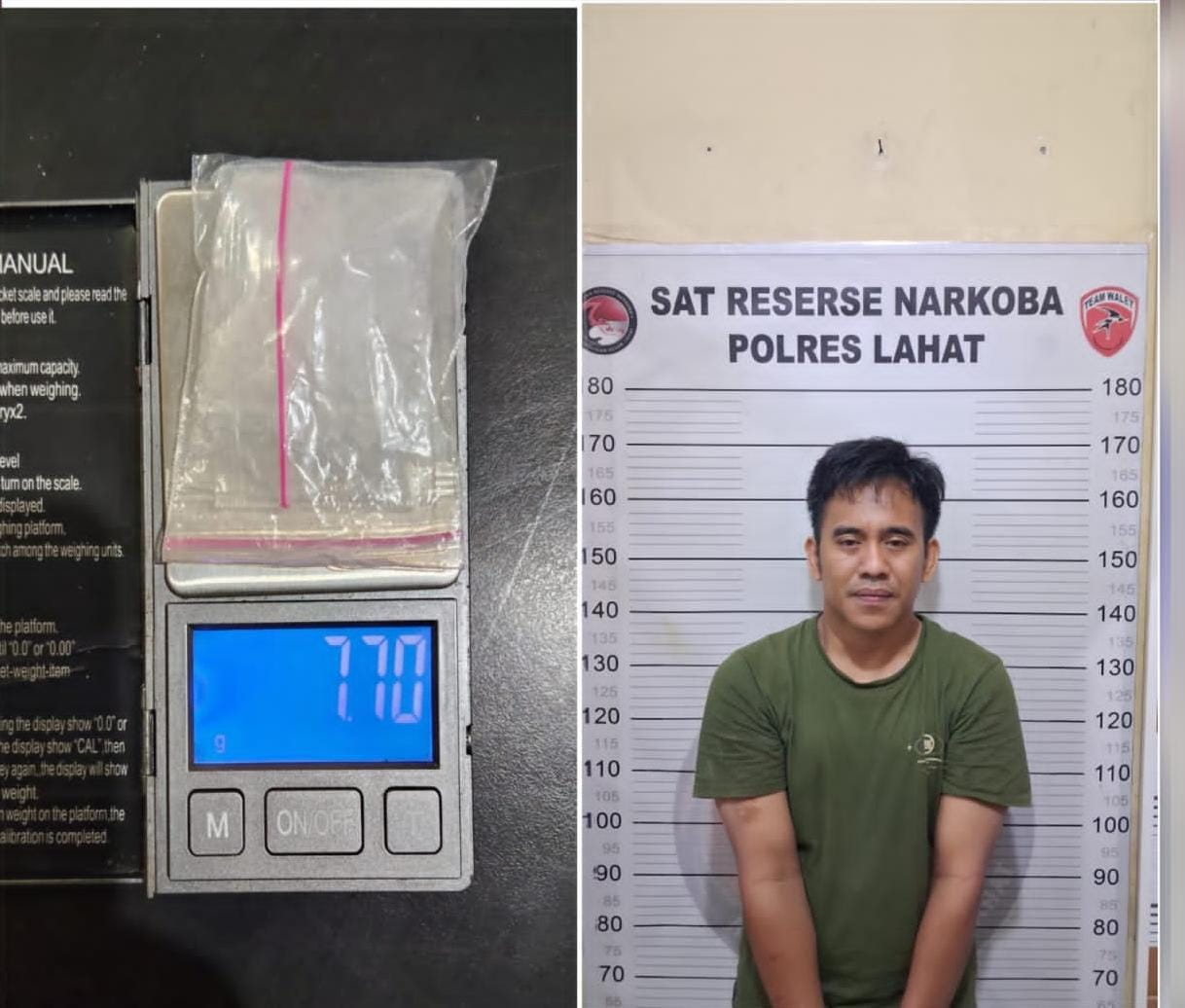 Satresnarkoba Polres Lahat Ungkap Kasus Sabu 7,70 Gram di Jalan Penghijauan