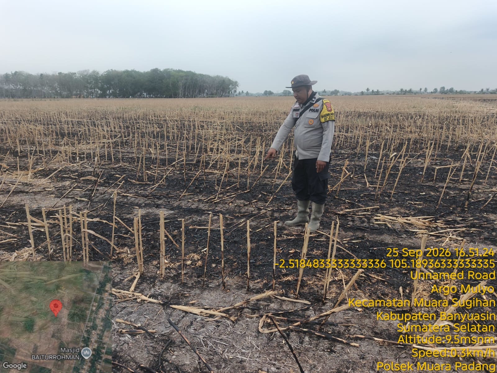 Ground Check Tiga Hotspot di Muara Sugihan, Dua Lokasi Ditemukan Bekas Karhutla
