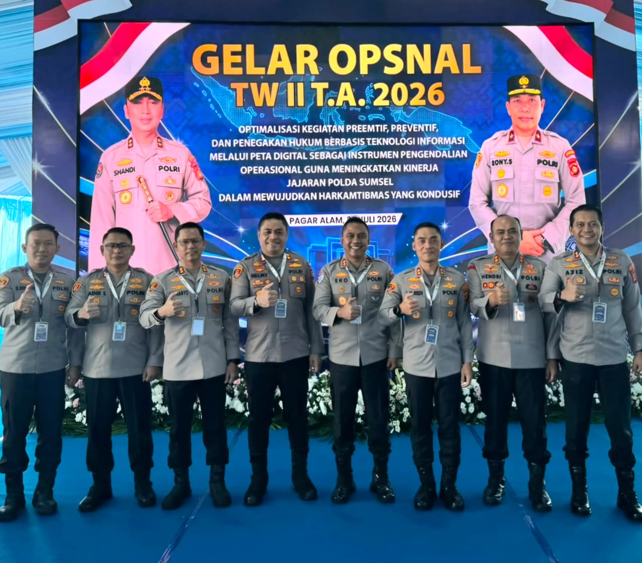 Kapolres OKI Hadiri Gelar Operasional TW II Polda Sumsel, Kapolda Tekankan Penguatan Citra Positif