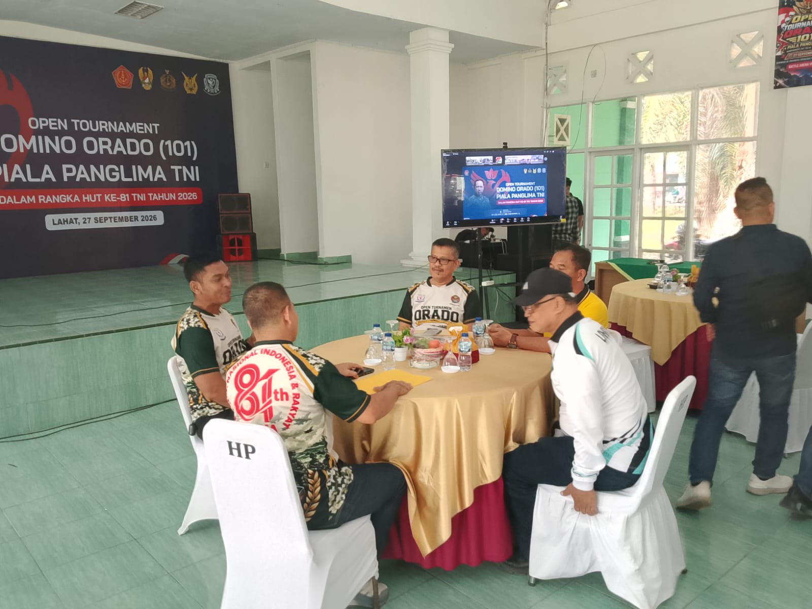 Sambut HUT ke-81 TNI, Kapolsek Tebing Tinggi Hadiri Pembukaan Domino Orado Piala Panglima TNI
