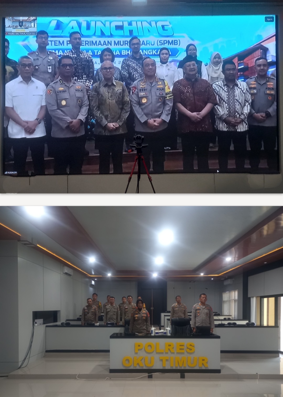 Polres OKU Timur Ikuti Launching SPMB SMA Kemala Taruna Bhayangkara Secara Virtual