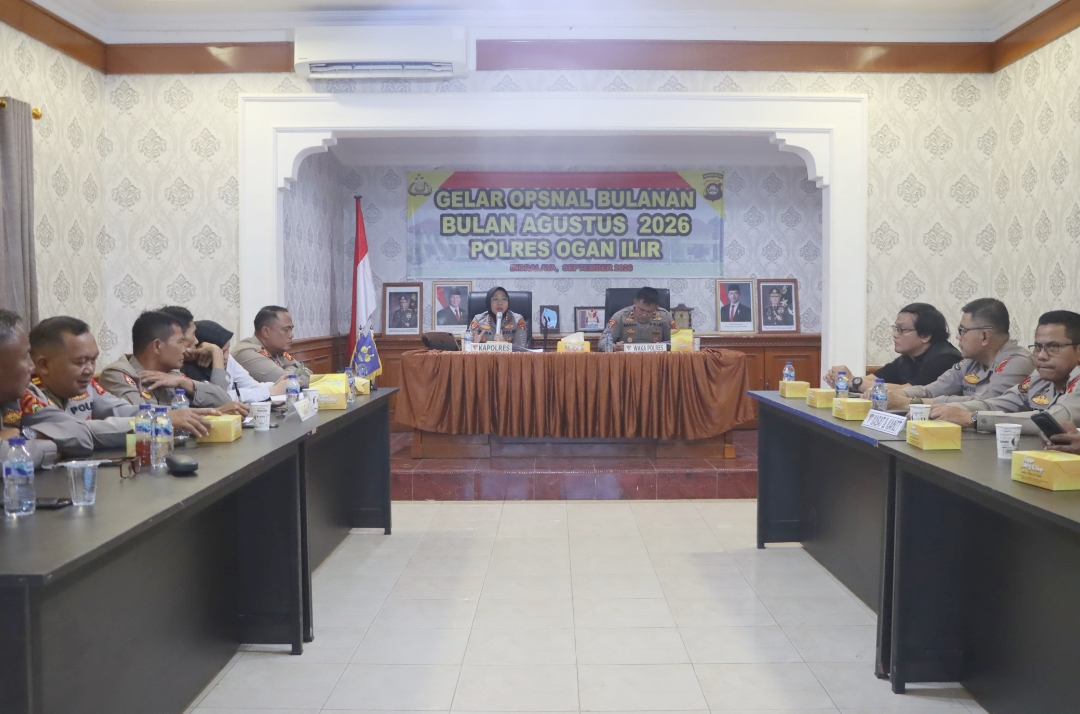 Kinerja Penegakan Hukum Naik, Polres Ogan Ilir Gelar Anev Bulanan