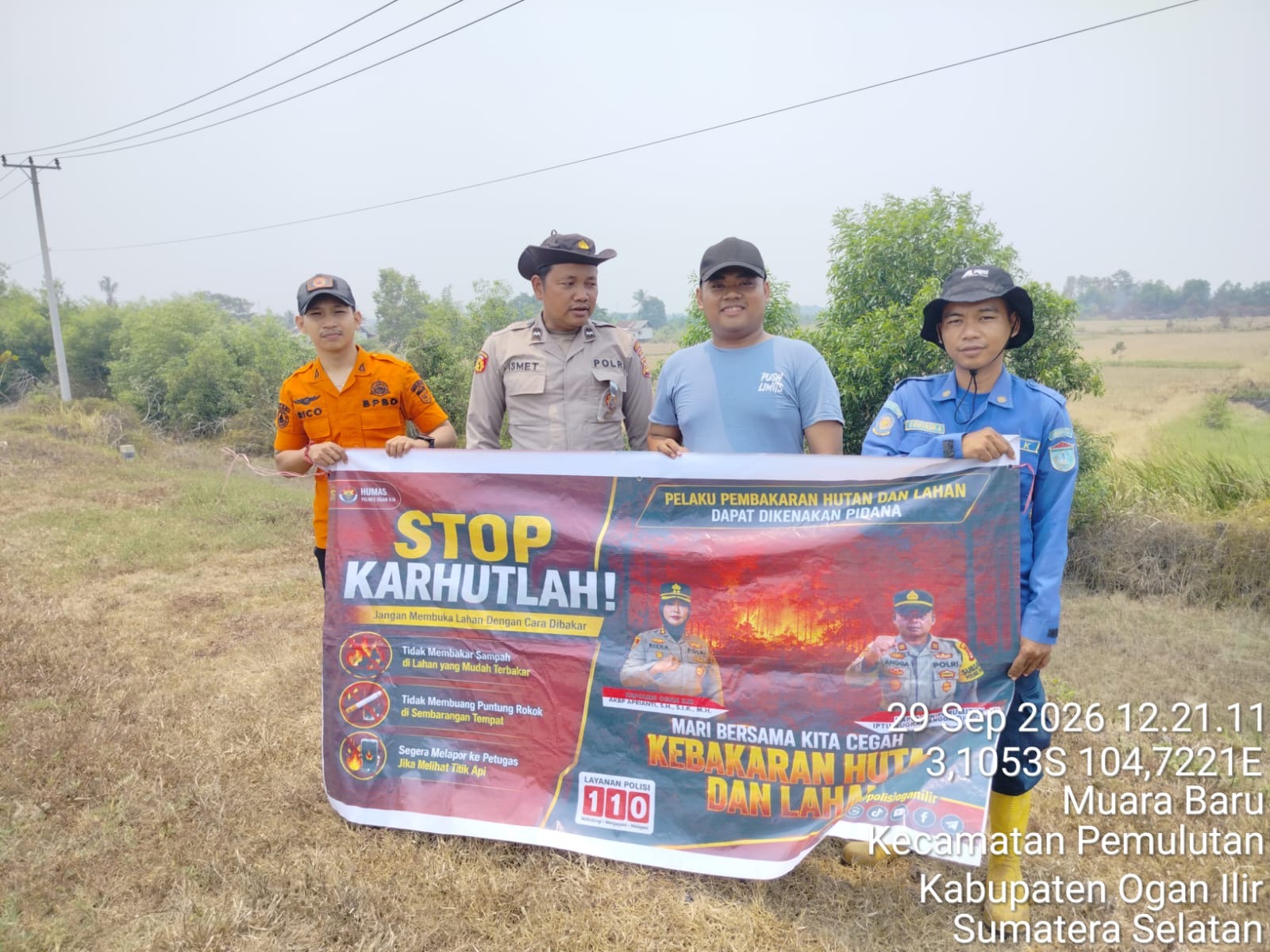 *Antisipasi Karhutla di Kawasan Tol Palembang-Indralaya, Polsek Pemulutan Bersama Tiga Pilar Tingkatkan Patroli*