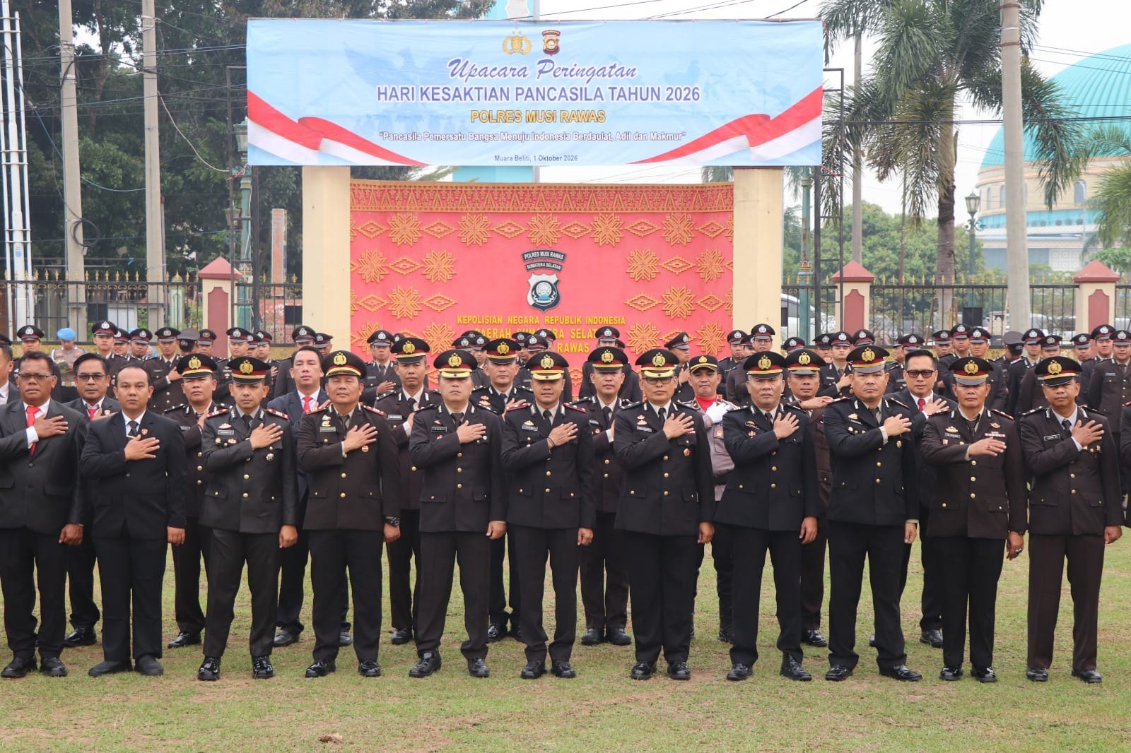 Pimpin Upacara Hari Kesaktian Pancasila, Wakapolres Musi Rawas: Teguhkan Semangat Persatuan Bangsa