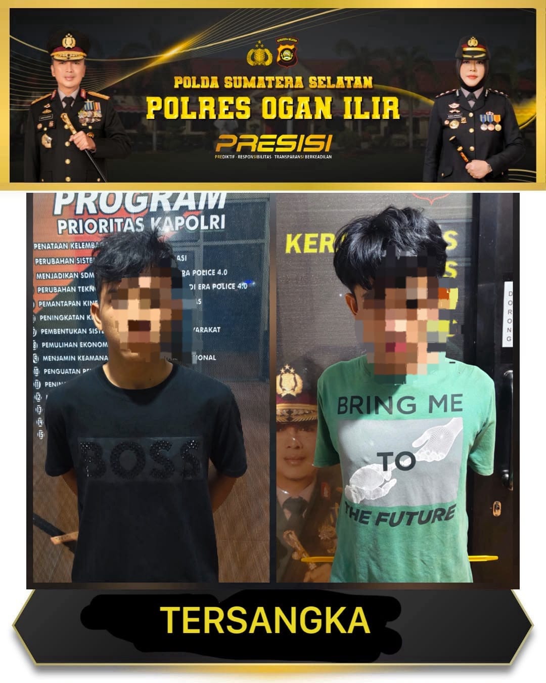 Tim Gabungan Resmob Satreskrim Polres Ogan Ilir dan Polsek Tanjung Raja Berhasil Menggulung Dua Pemuda Pelaku Curanmor
