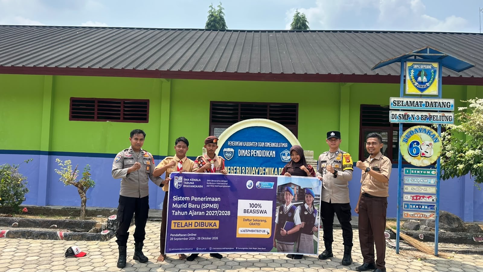 Polsek BP Peliung Sosialisasikan Penerimaan Murid Baru SMA Kemala Taruna Bhayangkara kepada Siswa SMP