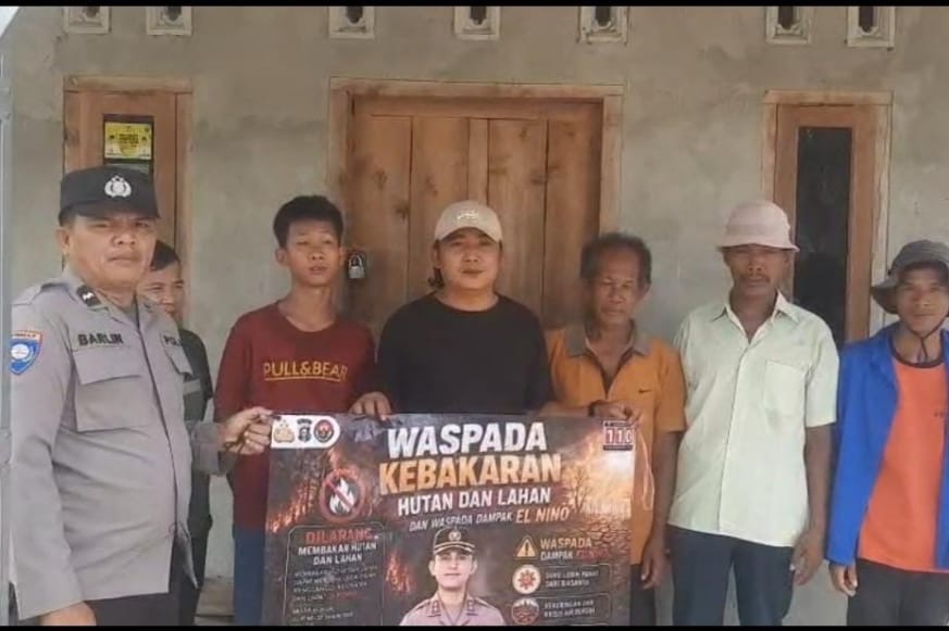 Cegah Karhutla, Bhabinkamtibmas BP Peliung Ingatkan Warga Tak Bakar Lahan