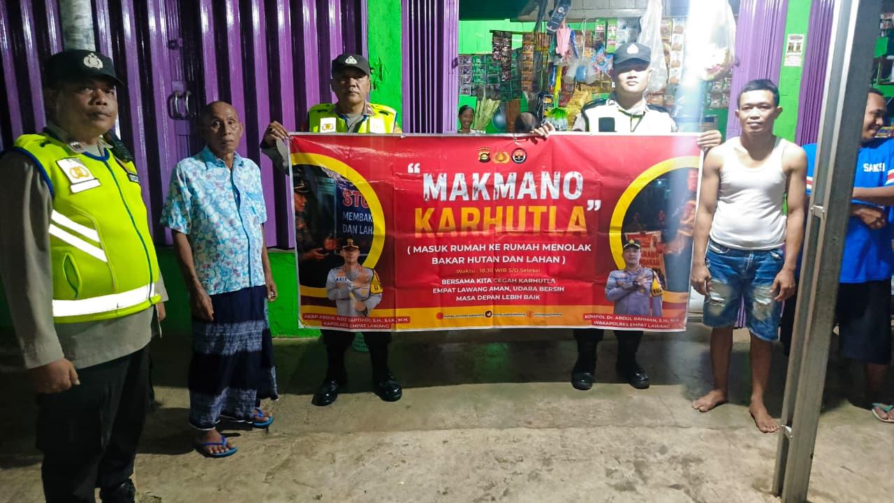 Cegah Karhutlah, Polsek Talang Padang Sambangi Warga Pasar Talang Padang dan Larang Buka Lahan dengan Cara Dibakar