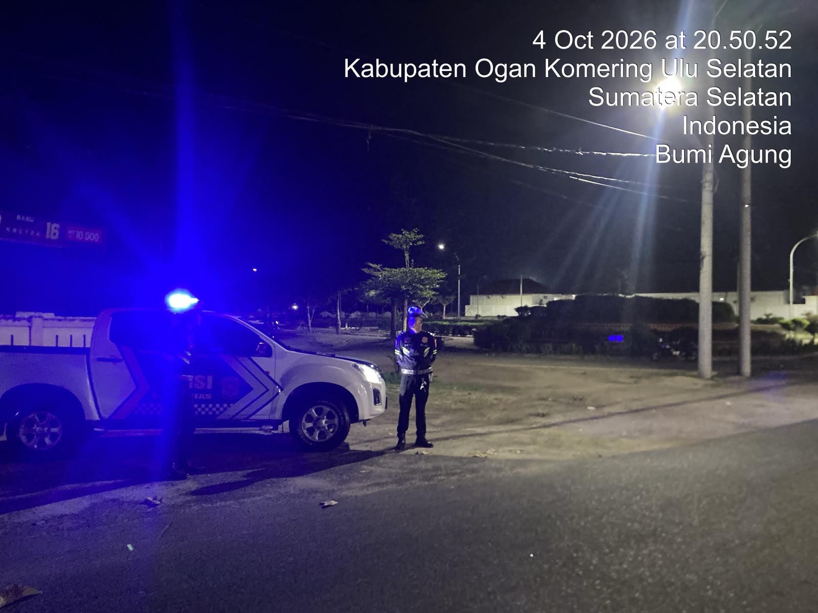 Blue Light Patrol Malam, Satlantas Polres OKU Selatan Sasar Taman Kejaksaan dan Jembatan Kuning