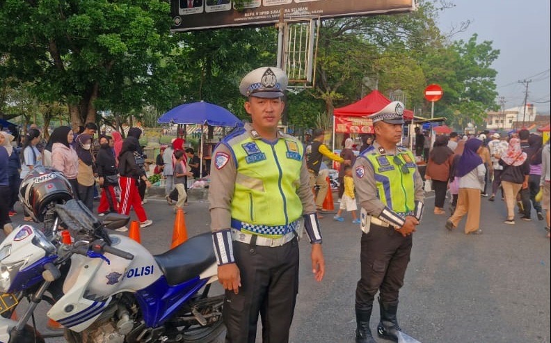 Satlantas Polres OKU Amankan dan Atur Arus Lalu Lintas Saat Car Free Day di Baturaja