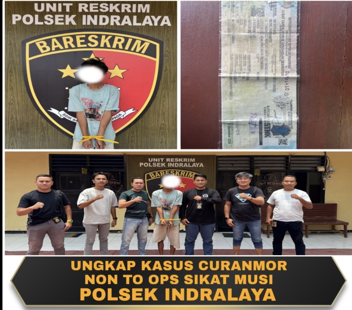 Polres Ogan Ilir Melalui Polsek Indralaya Ungkap Kasus Pencurian Motor Non-TO Ops Sikat Musi I 2026