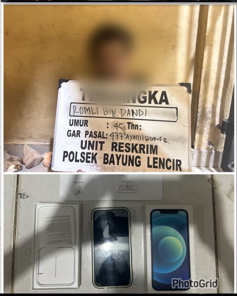 Bobol Rumah Kontrakan Dini Hari, Polsek Bayung Lencir Ringkus Pelaku dan Amankan iPhone 12