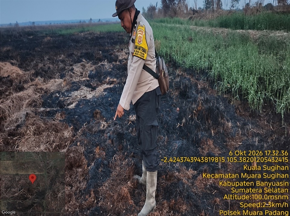 Ground Check Dua Hotspot di Muara Sugihan, Polisi Temukan Lahan Terbakar