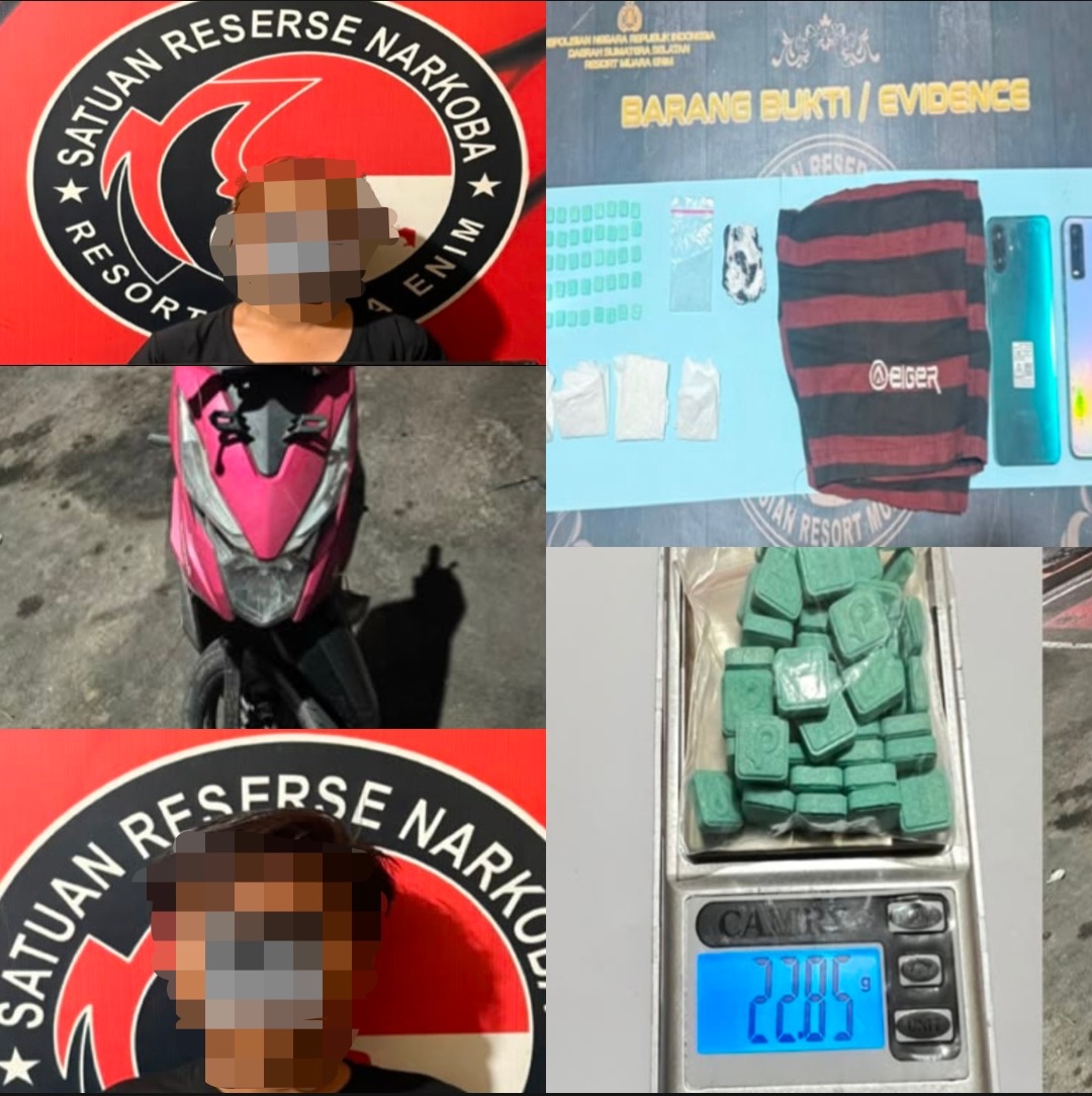 Polisi Gagalkan Transaksi Ekstasi di Muara Enim, Dua Orang Diamankan dengan 50 Butir Barang Bukti