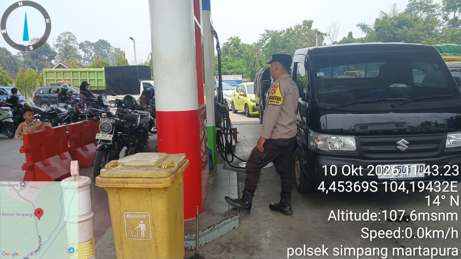 Polsek Simpang Patroli SPBU Karang Agung, Pastikan Stok BBM Subsidi Aman dan Antrian Tertib