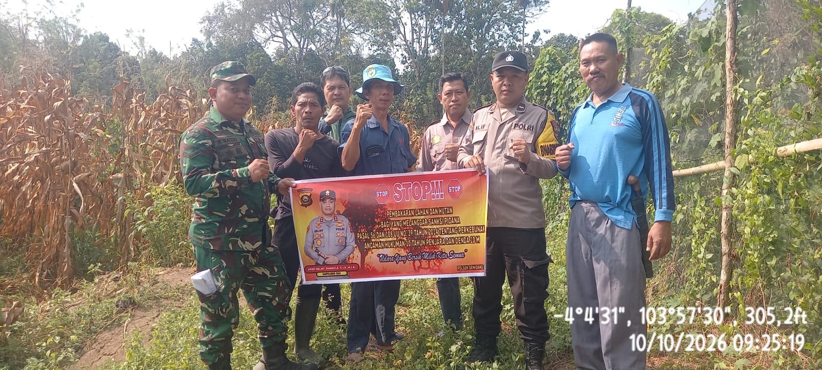 Bhabinkamtibmas Polsek Semidang Aji Sambangi Ketahanan Pangan Jagung Warga, Ingatkan Larangan Membuka Lahan dengan Cara Membakar
