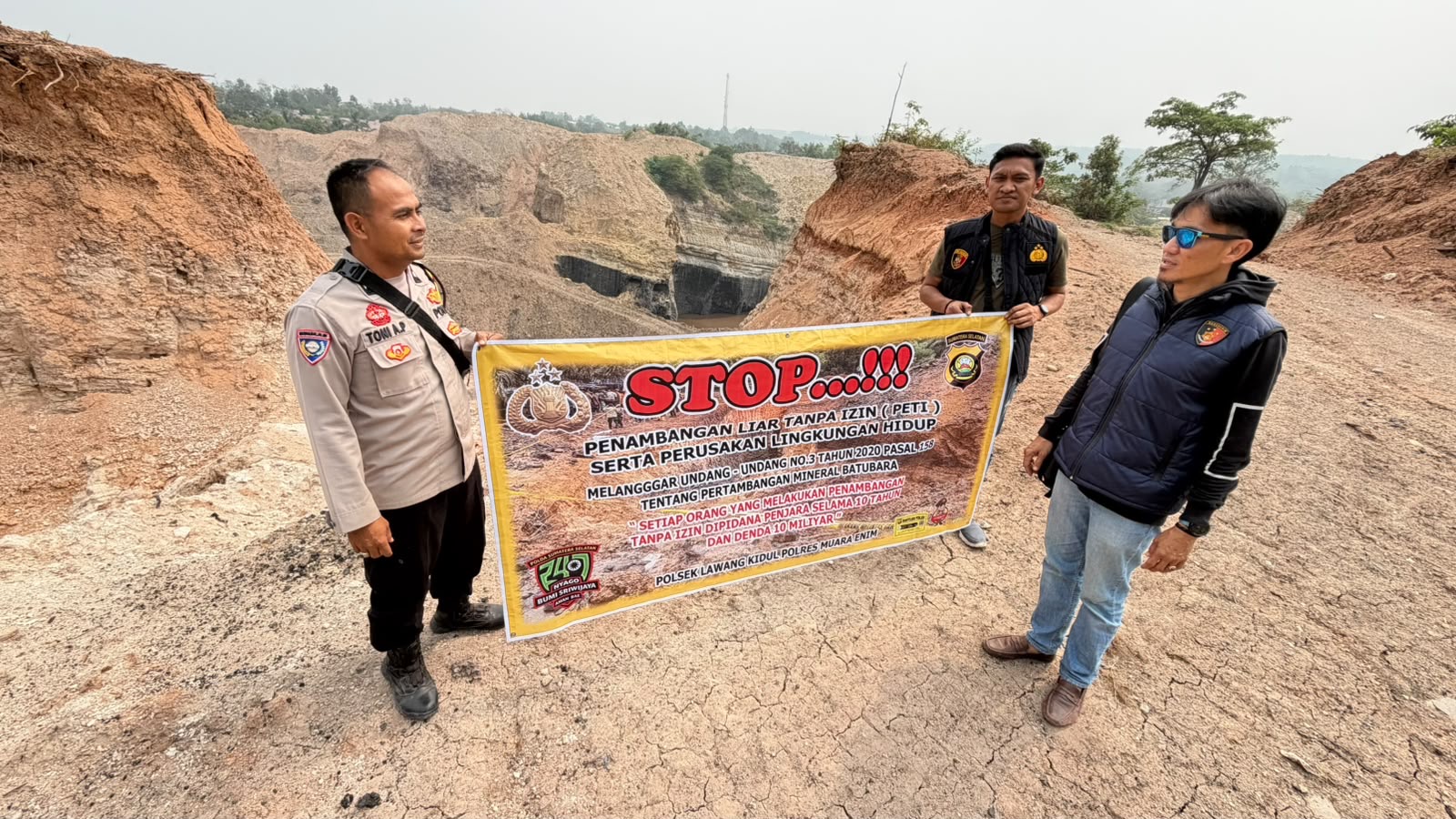 Polsek Lawang Kidul Pantau Lokasi PETI di Keban Agung, Temukan Lubang Galian Batu Bara
