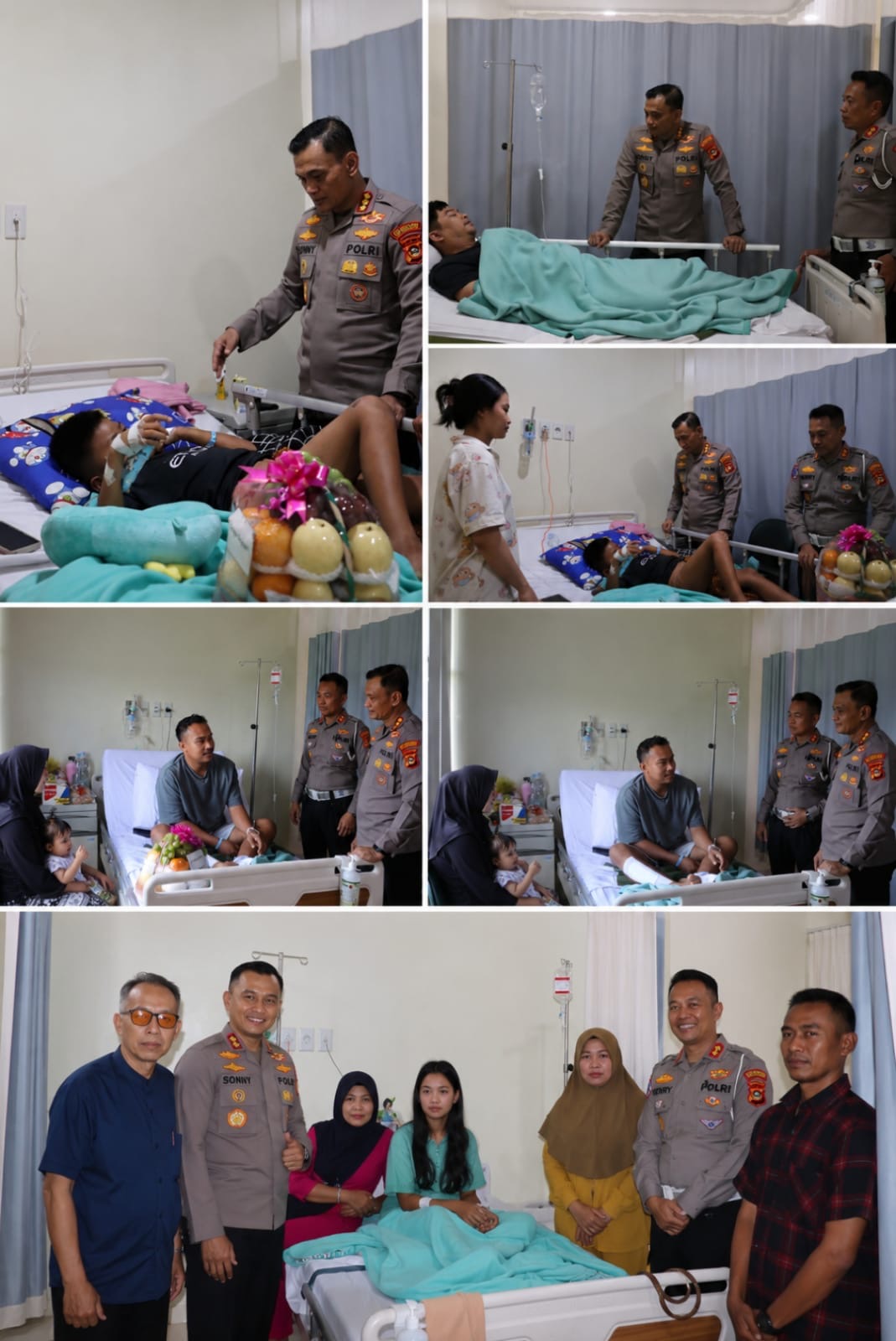 Kapolrestabes Palembang Jenguk Korban Laka di Jakabaring, Menanggung Seluruh Biaya Pengobatan dan Seluruh Kerusakan Kendaraan