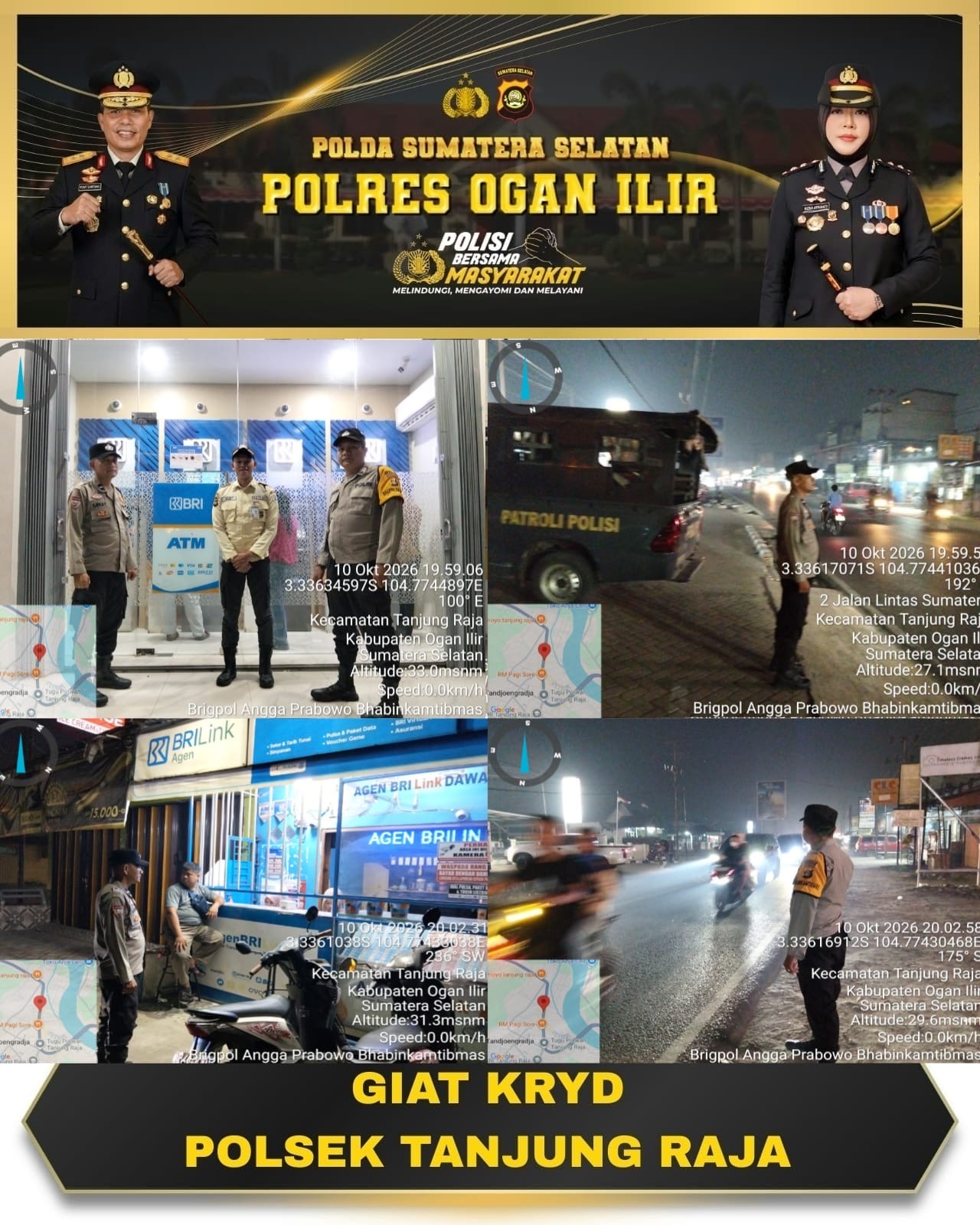 Polsek Tanjung Raja Intensifkan KRYD Malam Weekend di Lokasi Vital
