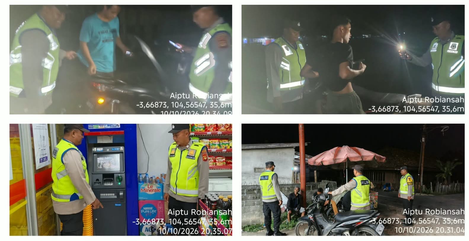 Polsek Muara Kuang Tingkatkan Patroli Malam, Sisir Jalur Lintas Muara Kuang - OKU