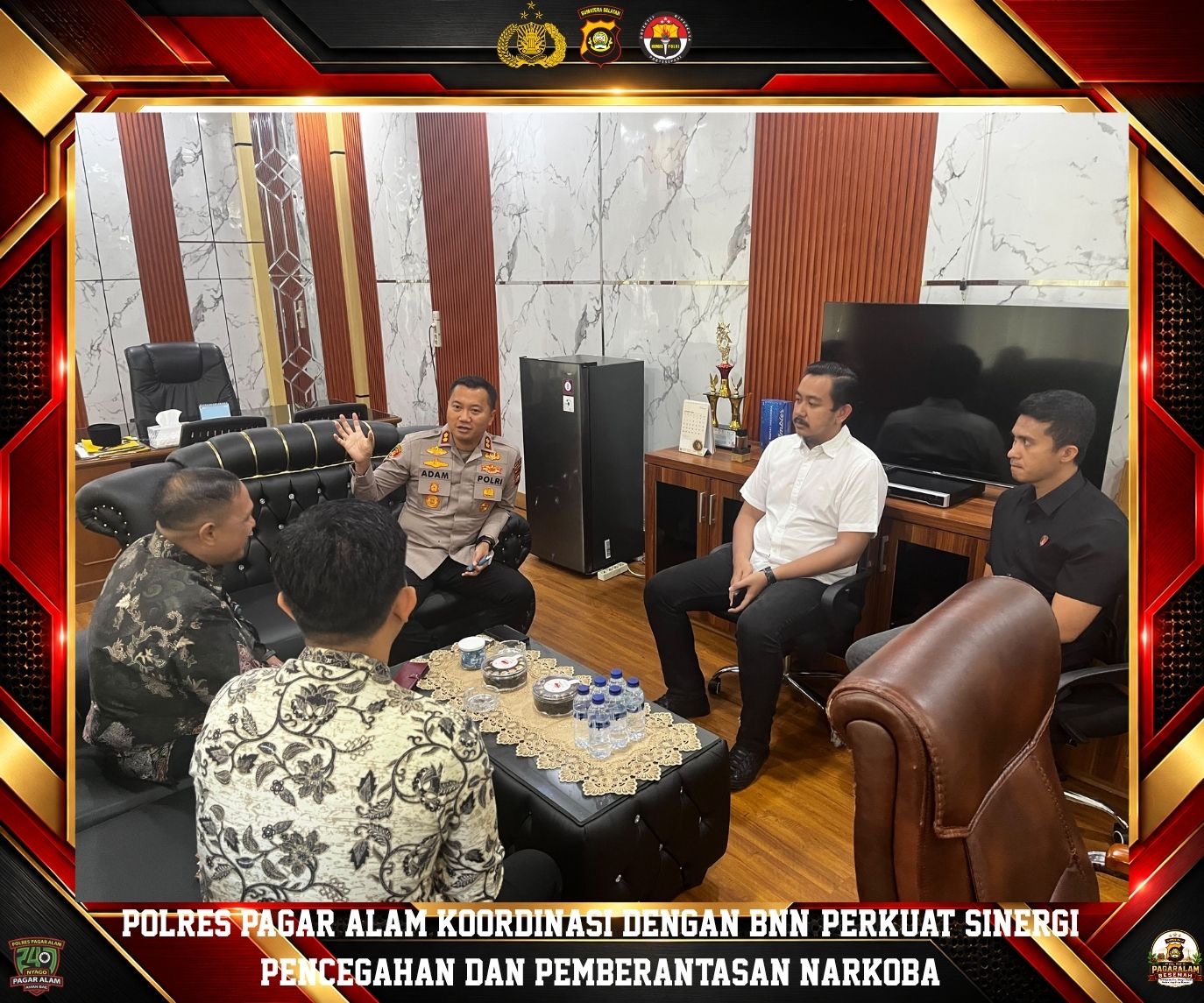 Polres Pagar Alam Koordinasi dengan BNN, Perkuat Sinergi Pencegahan dan Pemberantasan Narkoba