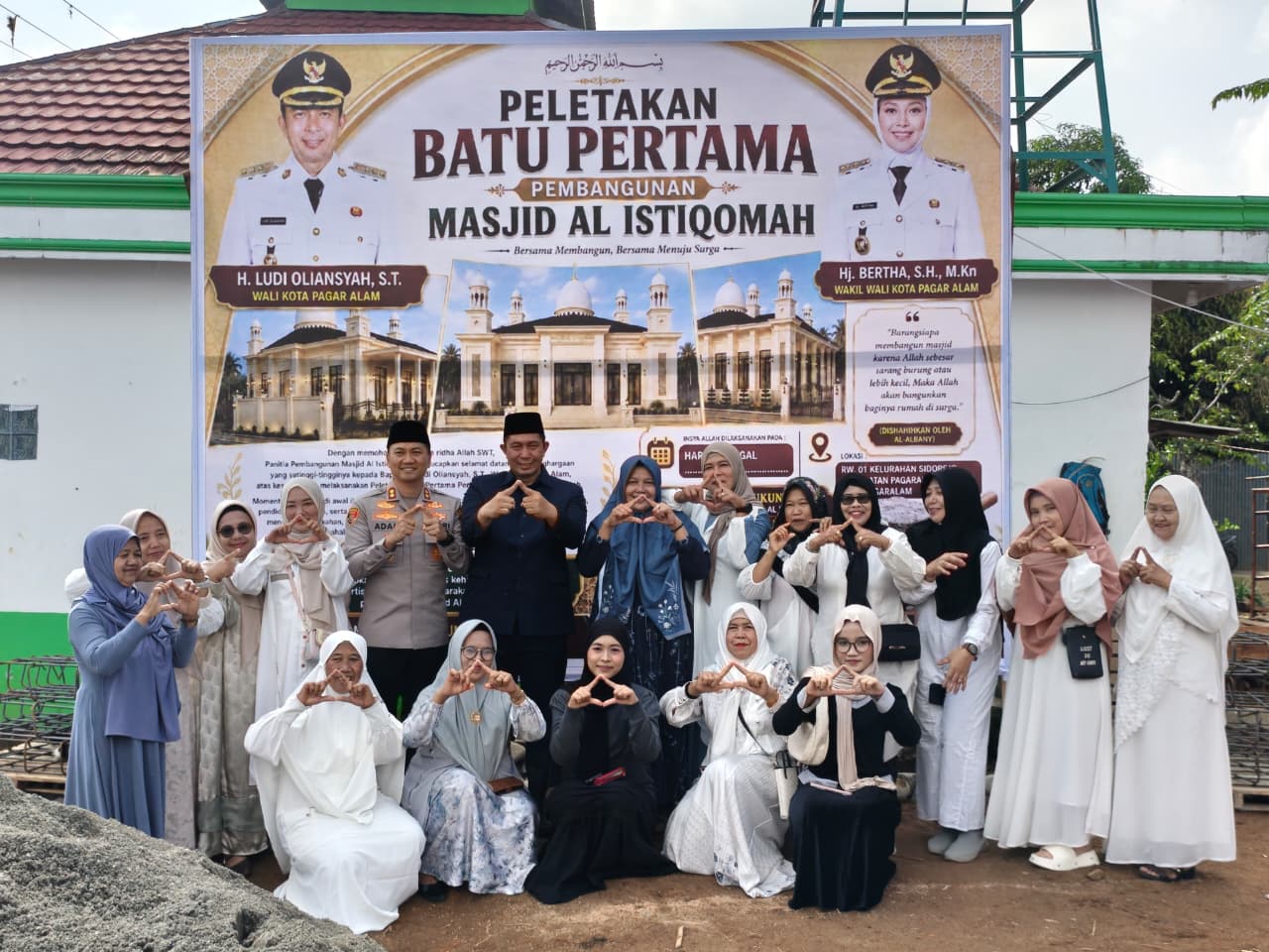 Dari Sidorejo untuk Umat, Wali Kota dan Kapolres Pagar Alam hadir Tandai Dimulainya Pembangunan Masjid Istiqomah