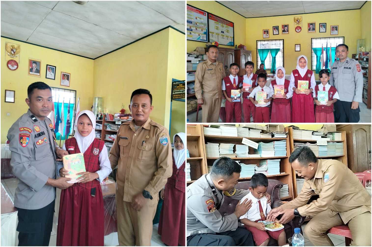 Ringankan Beban Pelajar, Polsek Semendawai Suku III Salurkan Bantuan Buku Tulis untuk Siswa Kurang Mampu