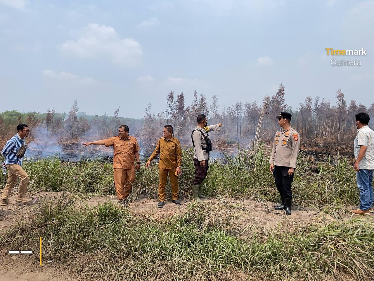 Bersama Pemerintah Kecamatan dan Masyarakat, Polsek Mesuji Gencarkan Patroli Karhutla