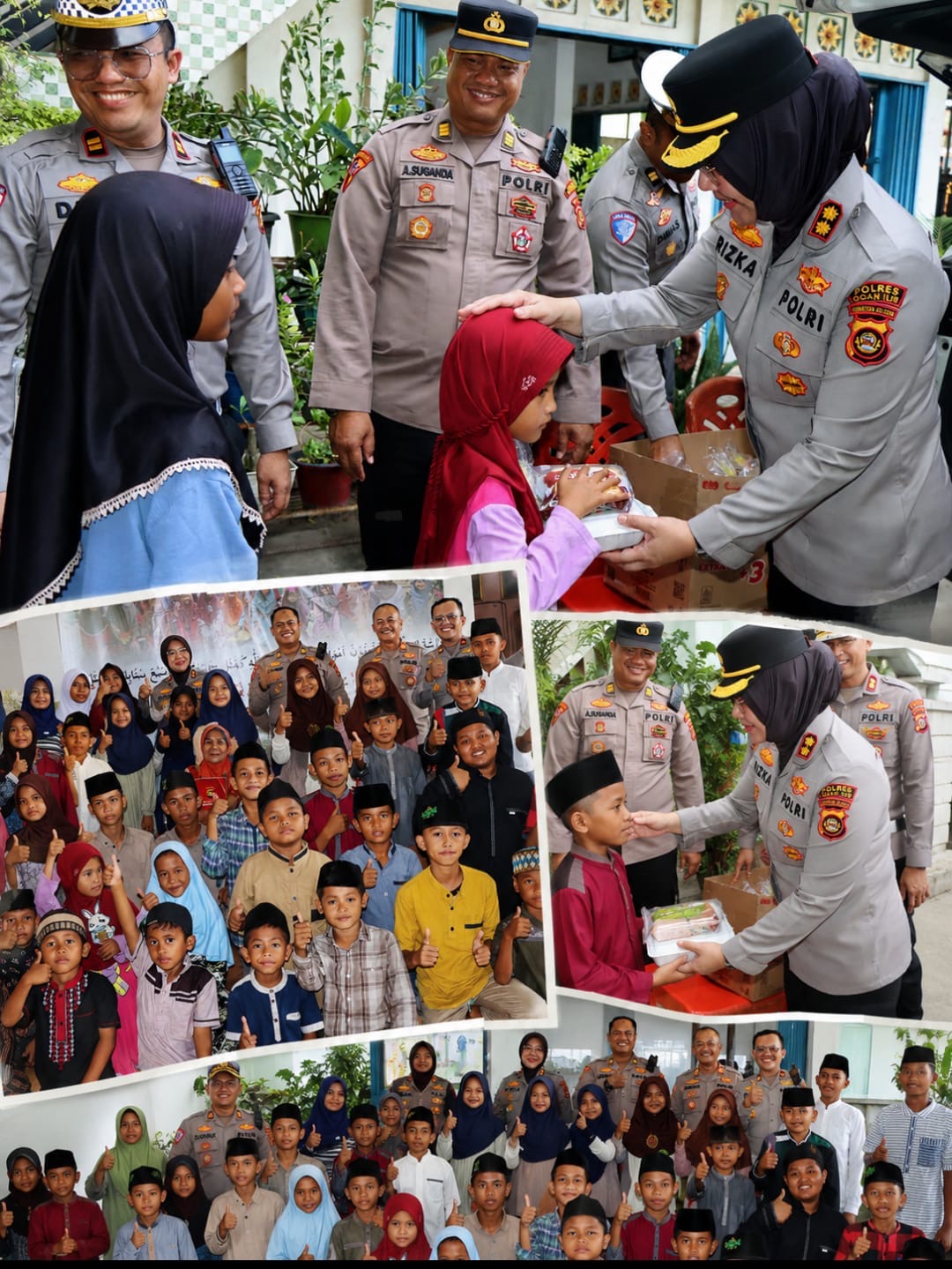 Semangat Berbagi dan Peduli pada Anak Yatim, Wujud Polri Presisi, Kapolres Ogan Ilir Salurkan Bantuan Lewat Program Mobil Senyum di Panti Asuhan Mawar Putih